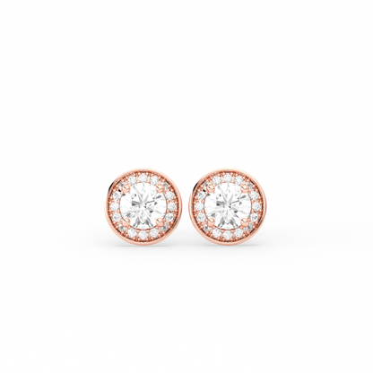 Round-Cut Halo Classic Diamond  Studs
