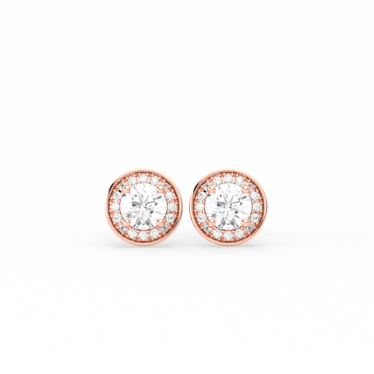 Round-Cut Halo Classic Diamond  Studs