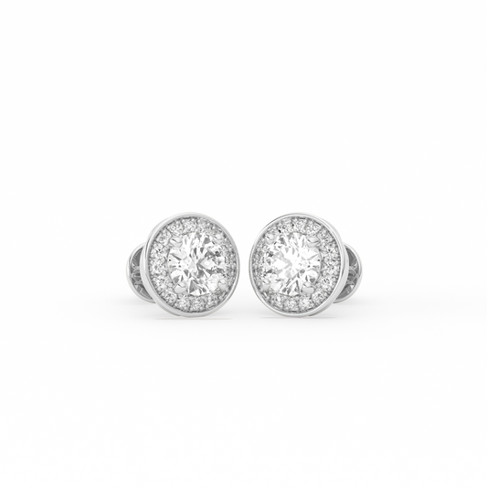 Round-Cut Halo Classic Diamond  Studs