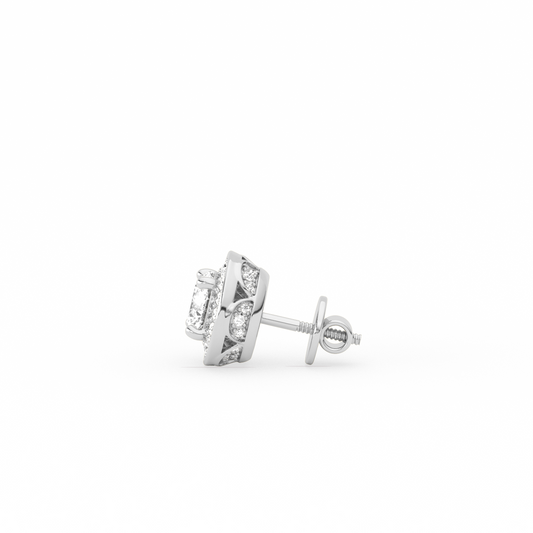 Round-Cut Halo Classic Diamond  Studs