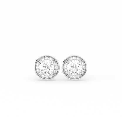 Round-Cut Halo Classic Diamond  Studs