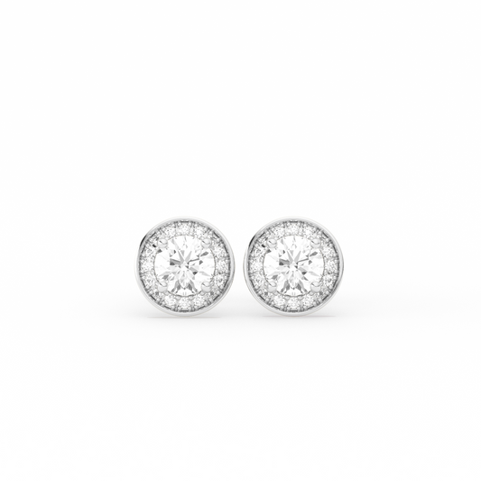 Round-Cut Halo Classic Diamond  Studs