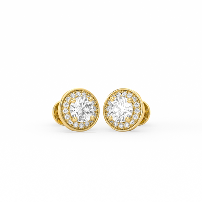 Round-Cut Halo Classic Diamond  Studs