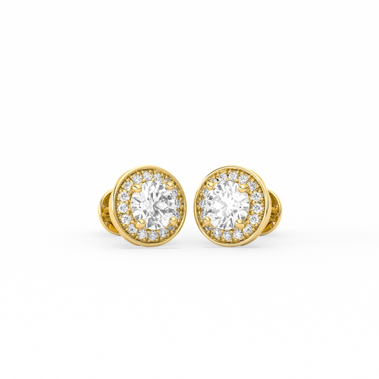 Round-Cut Halo Classic Diamond  Studs