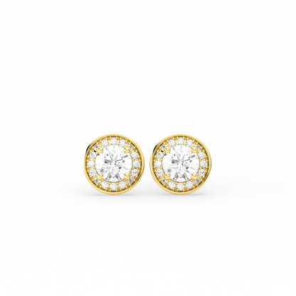Round-Cut Halo Classic Diamond  Studs