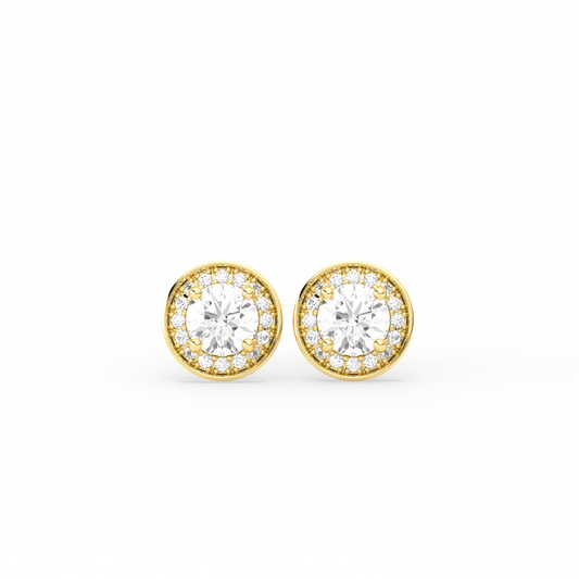 Round-Cut Halo Classic Diamond  Studs