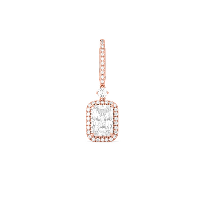 Radiant-Cut Classic Diamond Halo Drop Earrings