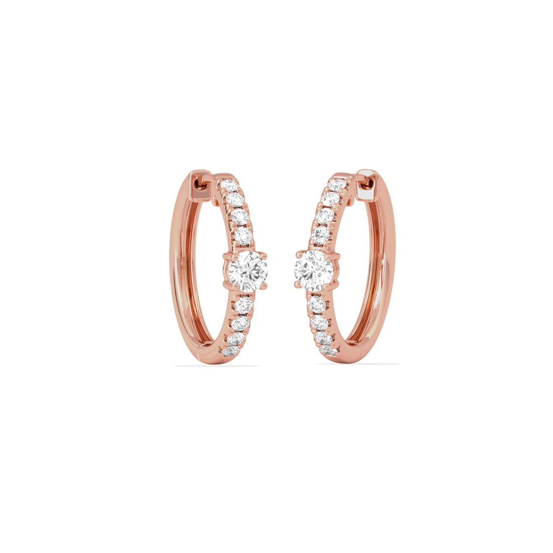 Classic pave diamond huggie hoops