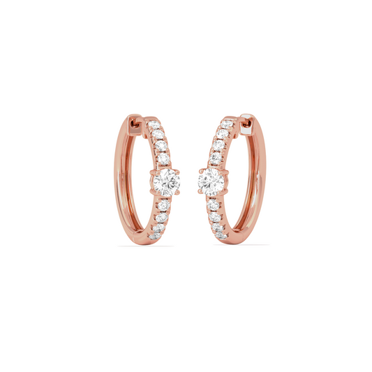 Classic pave diamond huggie hoops