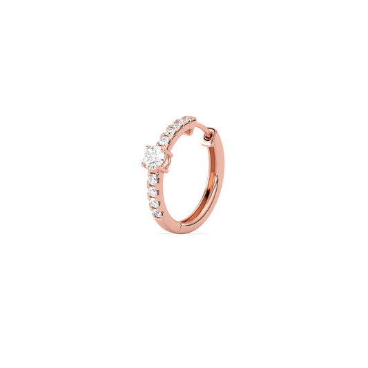 Classic pave diamond huggie hoops