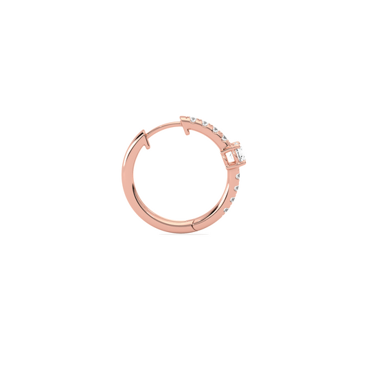 Classic pave diamond huggie hoops