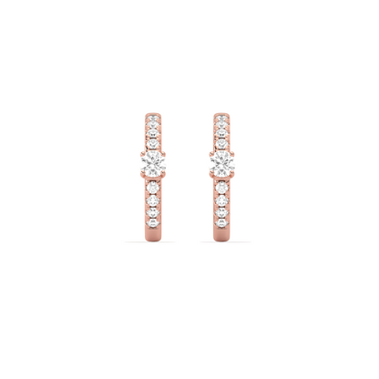 Classic pave diamond huggie hoops