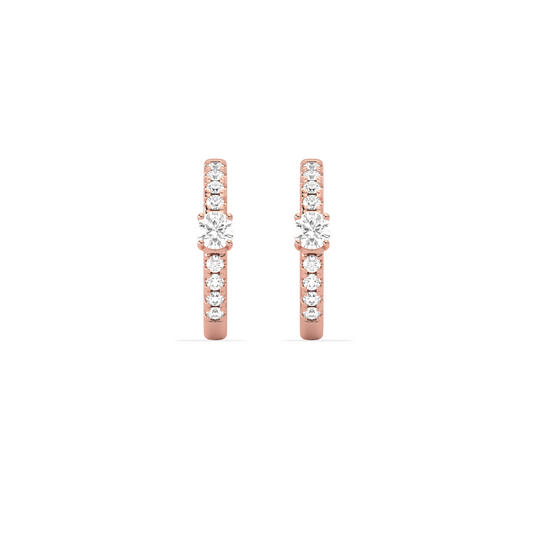 Classic pave diamond huggie hoops
