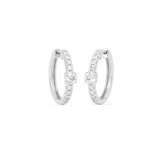 Classic pave diamond huggie hoops