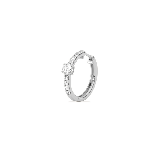 Classic pave diamond huggie hoops