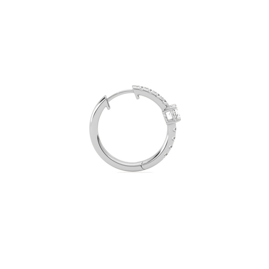 Classic pave diamond huggie hoops