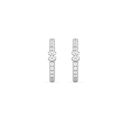 Classic pave diamond huggie hoops