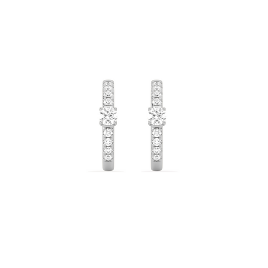 Classic pave diamond huggie hoops