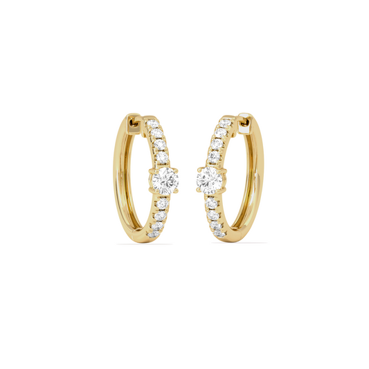 Classic pave diamond huggie hoops