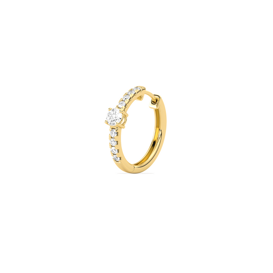 Classic pave diamond huggie hoops