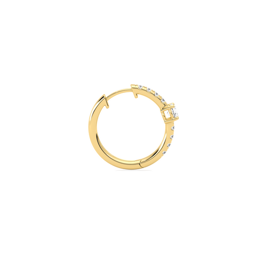 Classic pave diamond huggie hoops
