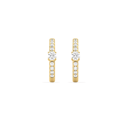 Classic pave diamond huggie hoops