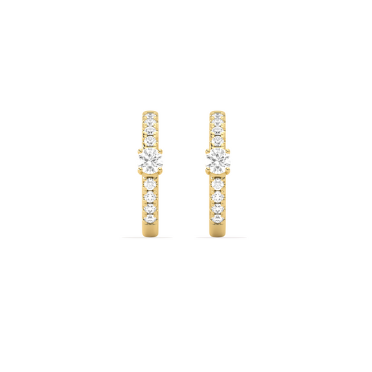 Classic pave diamond huggie hoops
