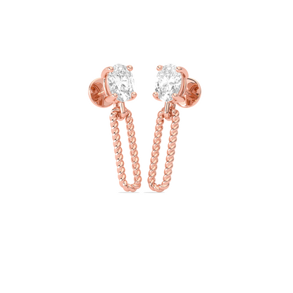 Elegant Oval Cut Diamond Drop Earrings