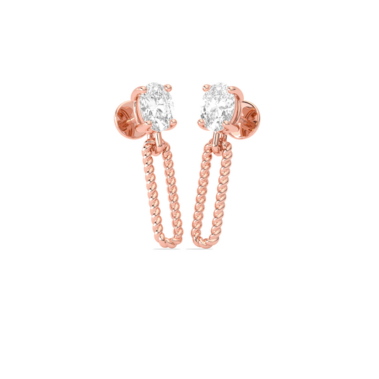 Elegant Oval Cut Diamond Drop Earrings