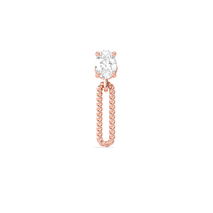 Elegant Oval Cut Diamond Drop Earrings