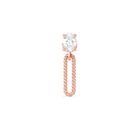 Elegant Oval Cut Diamond Drop Earrings