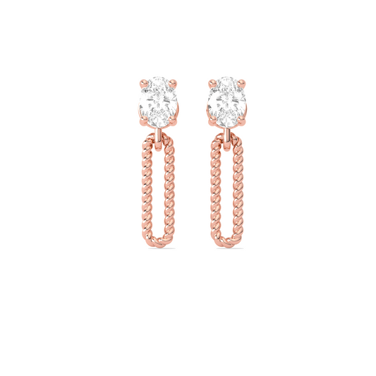Elegant Oval Cut Diamond Drop Earrings