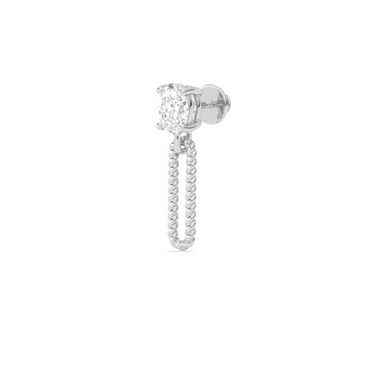 Elegant Oval Cut Diamond Drop Earrings