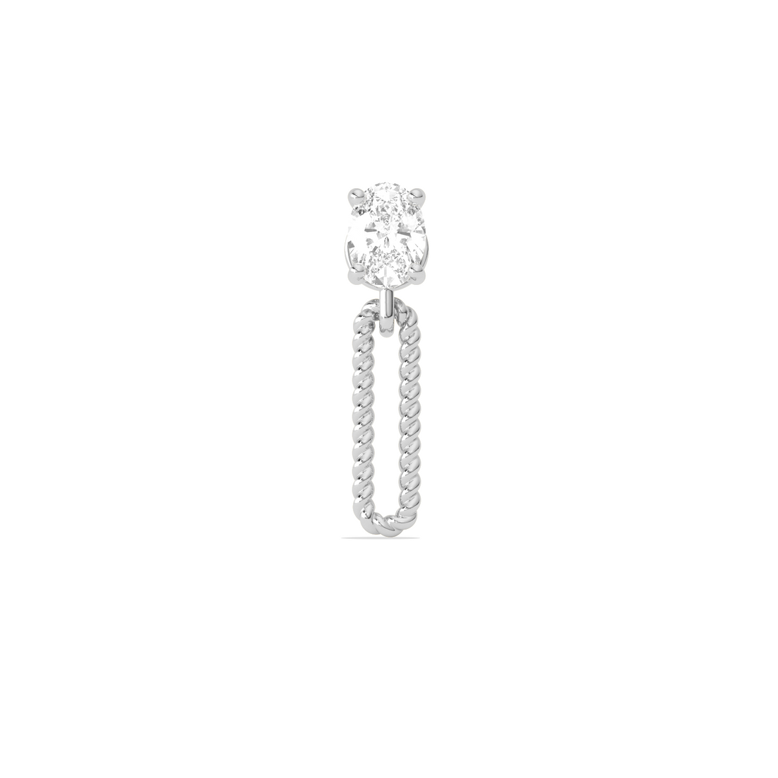 Elegant Oval Cut Diamond Drop Earrings