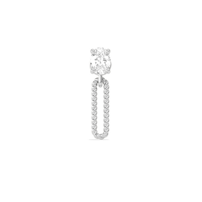 Elegant Oval Cut Diamond Drop Earrings