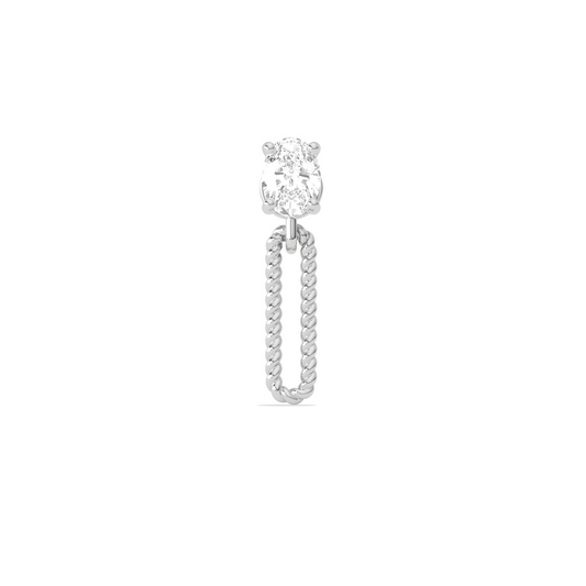 Elegant Oval Cut Diamond Drop Earrings