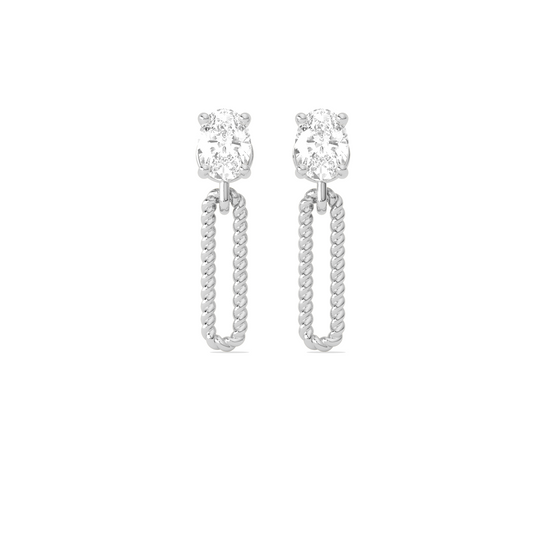 Elegant Oval Cut Diamond Drop Earrings