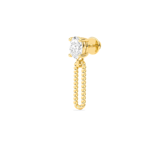 Elegant Oval Cut Diamond Drop Earrings