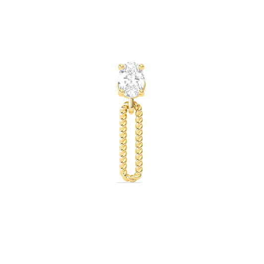 Elegant Oval Cut Diamond Drop Earrings