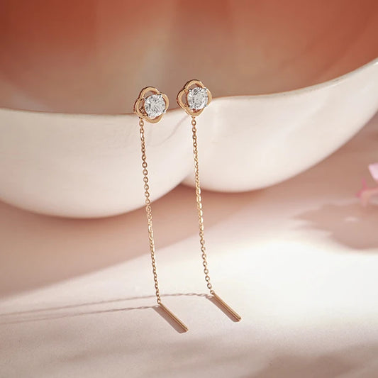 Sparkling Diamond Drop Earrings