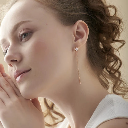 Sparkling Diamond Drop Earrings
