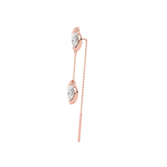 Marquise-Cut Double Diamond Threader Earrings
