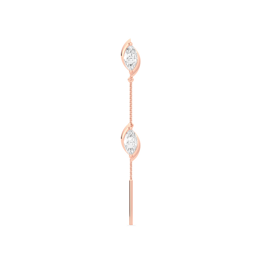 Marquise-Cut Double Diamond Threader Earrings