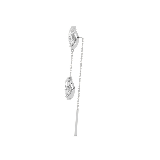 Marquise-Cut Double Diamond Threader Earrings