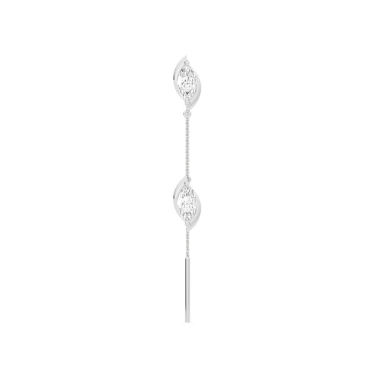 Marquise-Cut Double Diamond Threader Earrings