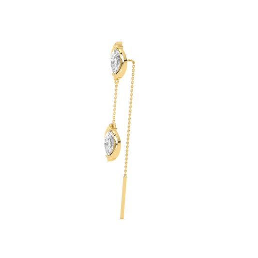Marquise-Cut Double Diamond Threader Earrings