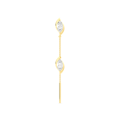Marquise-Cut Double Diamond Threader Earrings