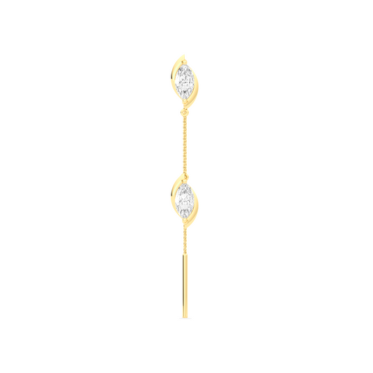 Marquise-Cut Double Diamond Threader Earrings