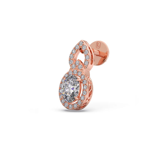 Oval Halo Infinity Diamond Stud Earrings