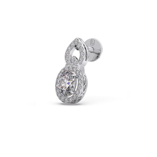 Oval Halo Infinity Diamond Stud Earrings